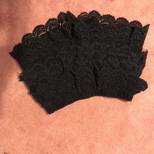 Black lace ruffle shorts